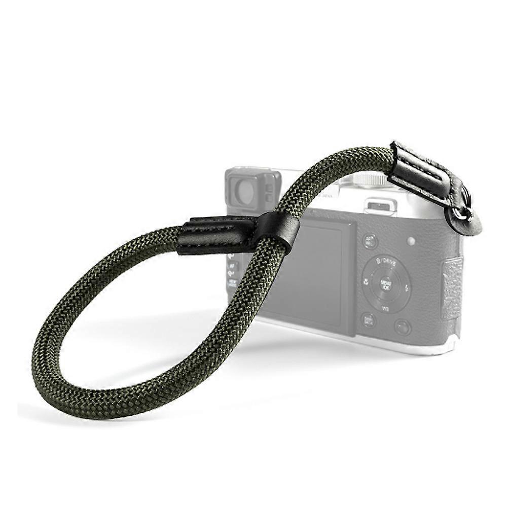 Camera Adjustable Rope Wrist Strap with Leather end with electroplated