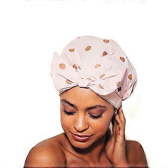 QQDD Luxury Shower Cap compatible with Women, Waterproof Bowknot Bathing Caps, Reusable Shower Caps, Multi-