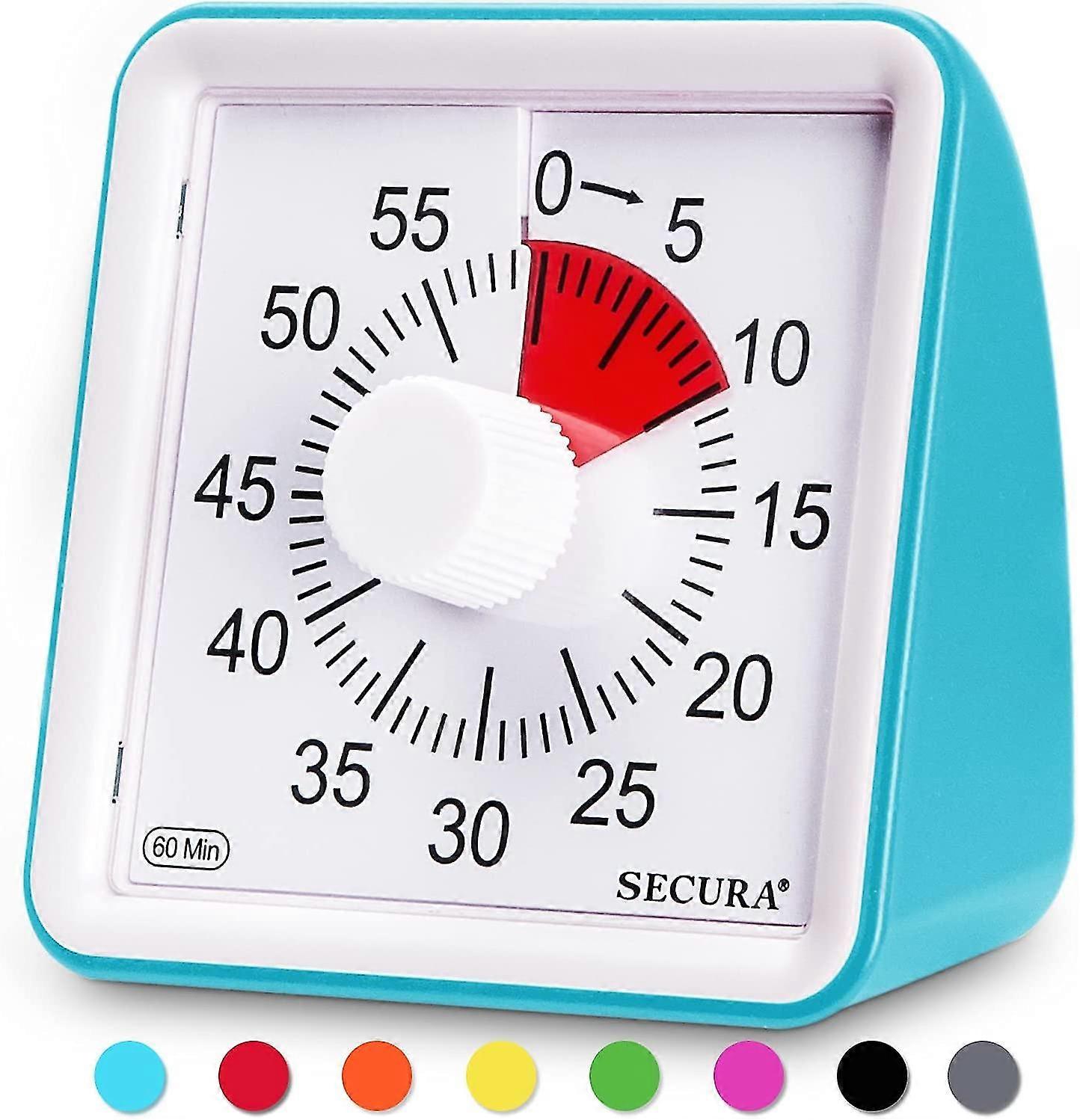 60-Minute visual timer, classroom countdown clock, silent timer for kids and adults