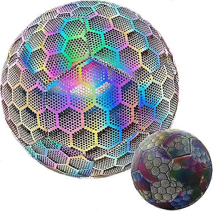 Reflective Football Glowing Reflective Soccer Luminous Soccer Ball Glow In The Dark Official Size 4
