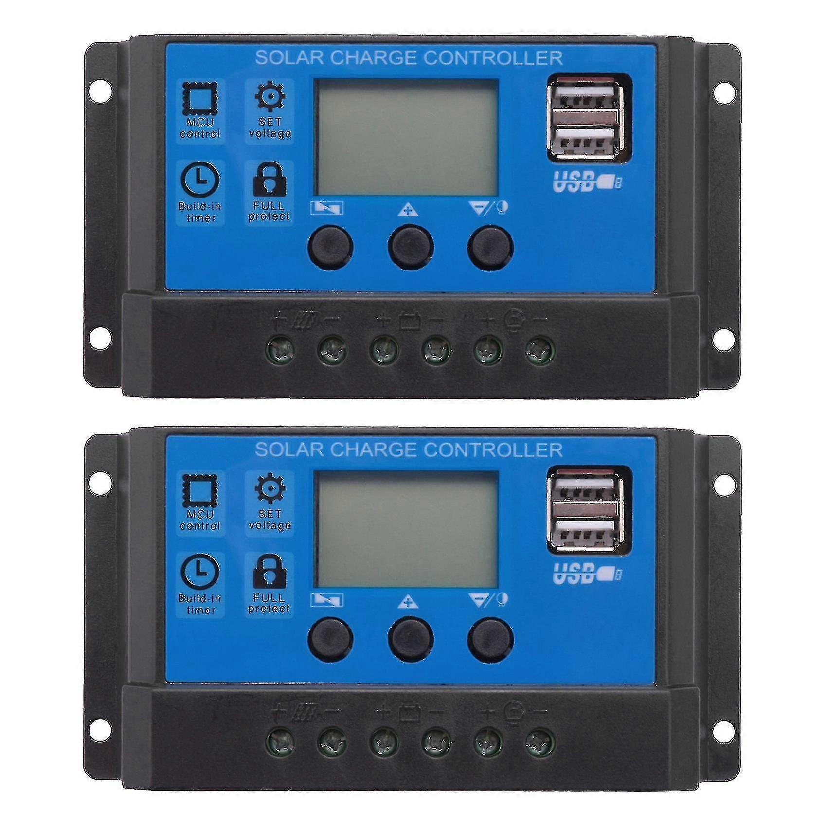 2024 20a 12v 24v Auto Work Pwm Solar Charge Controller With Lcd Dual Usb