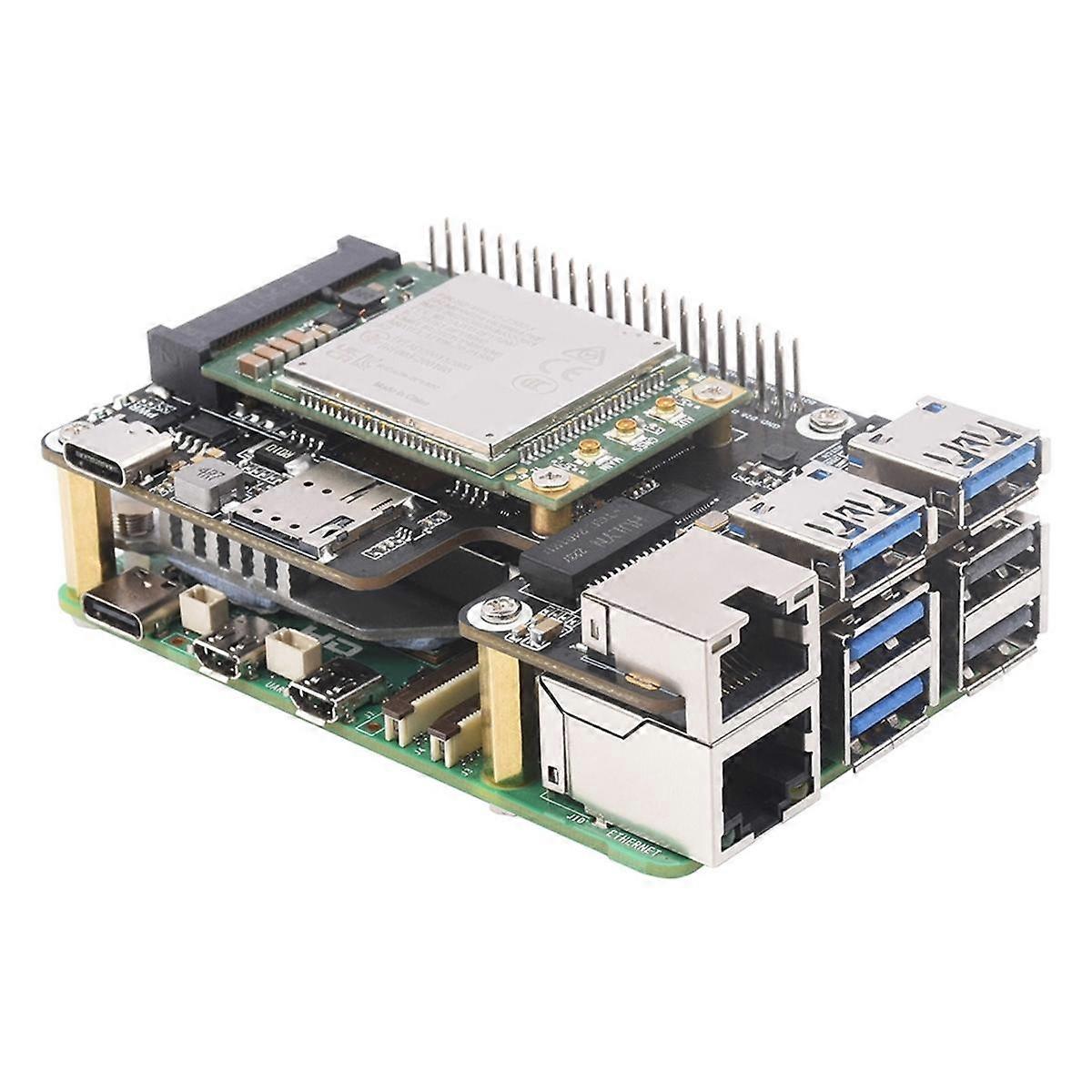 Per 5 PCle a MiniPCle GbE USB3.2 HAT+ Gigabit Ethernet con modulo SIM7600G-H 4G Supporta MiniPCIe