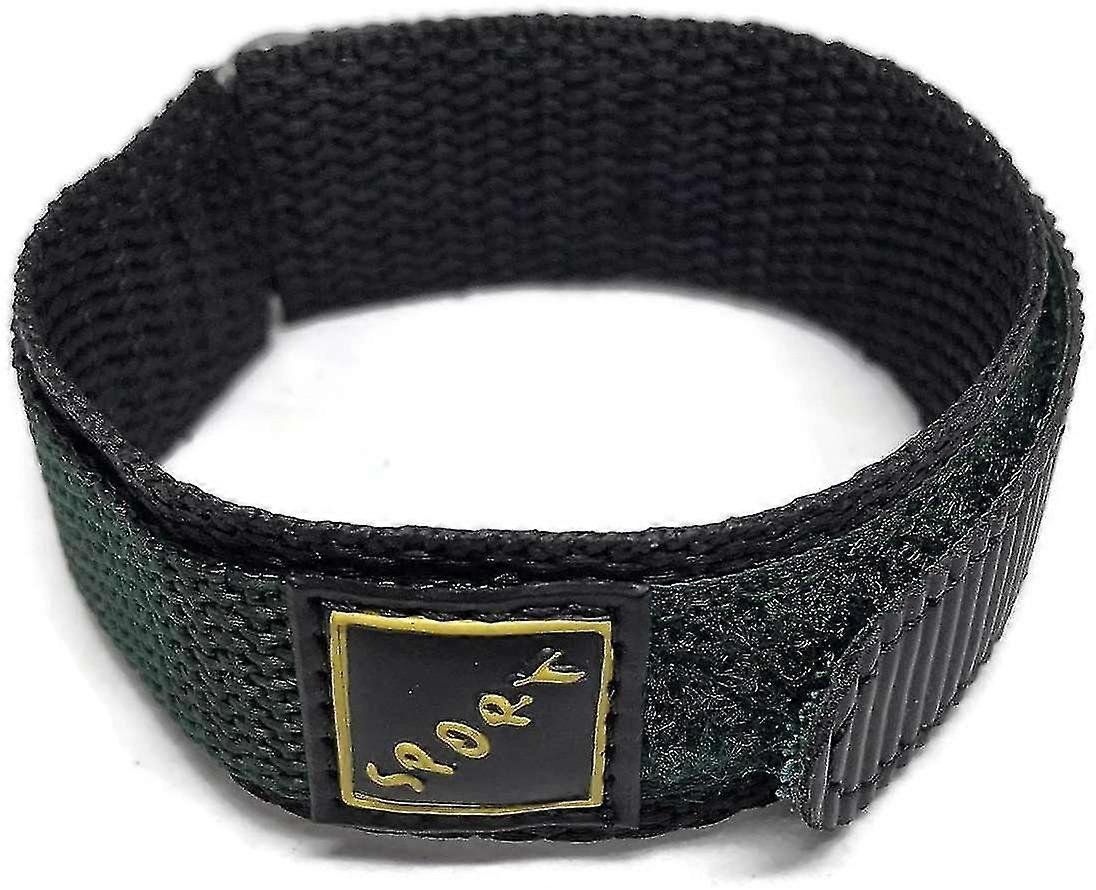 hook and loop fabric watch strap green with stainless steel ring 14mm