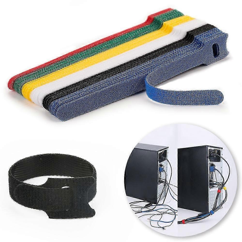 100pcs Reusable Ties Hook And Loop Fastener Double-sided Tape