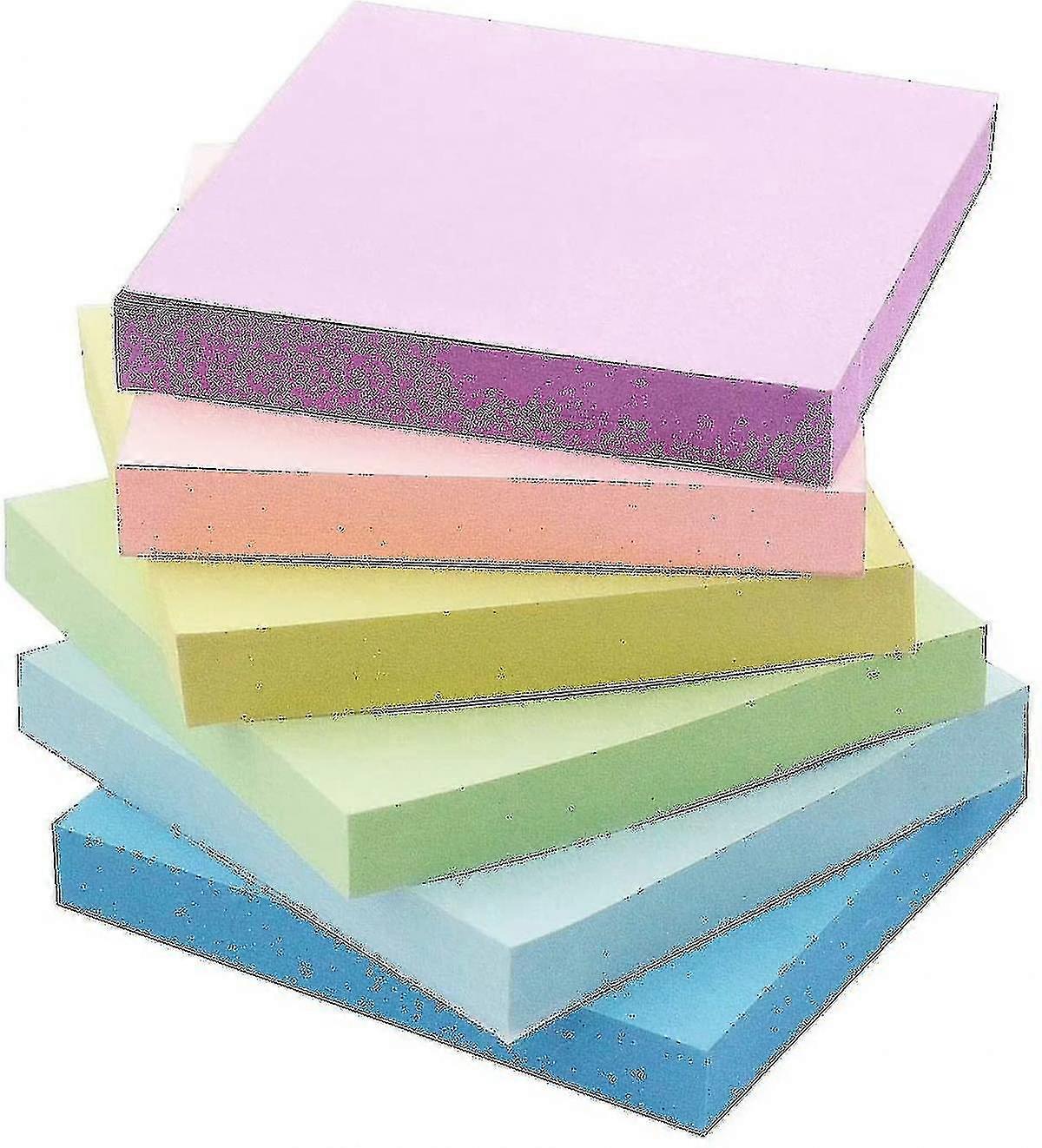 Sticky Notes 3x3 Self-stick Notes 6 Pastel Color 6 Pads, 100 Sheets/pad A - Mishan
