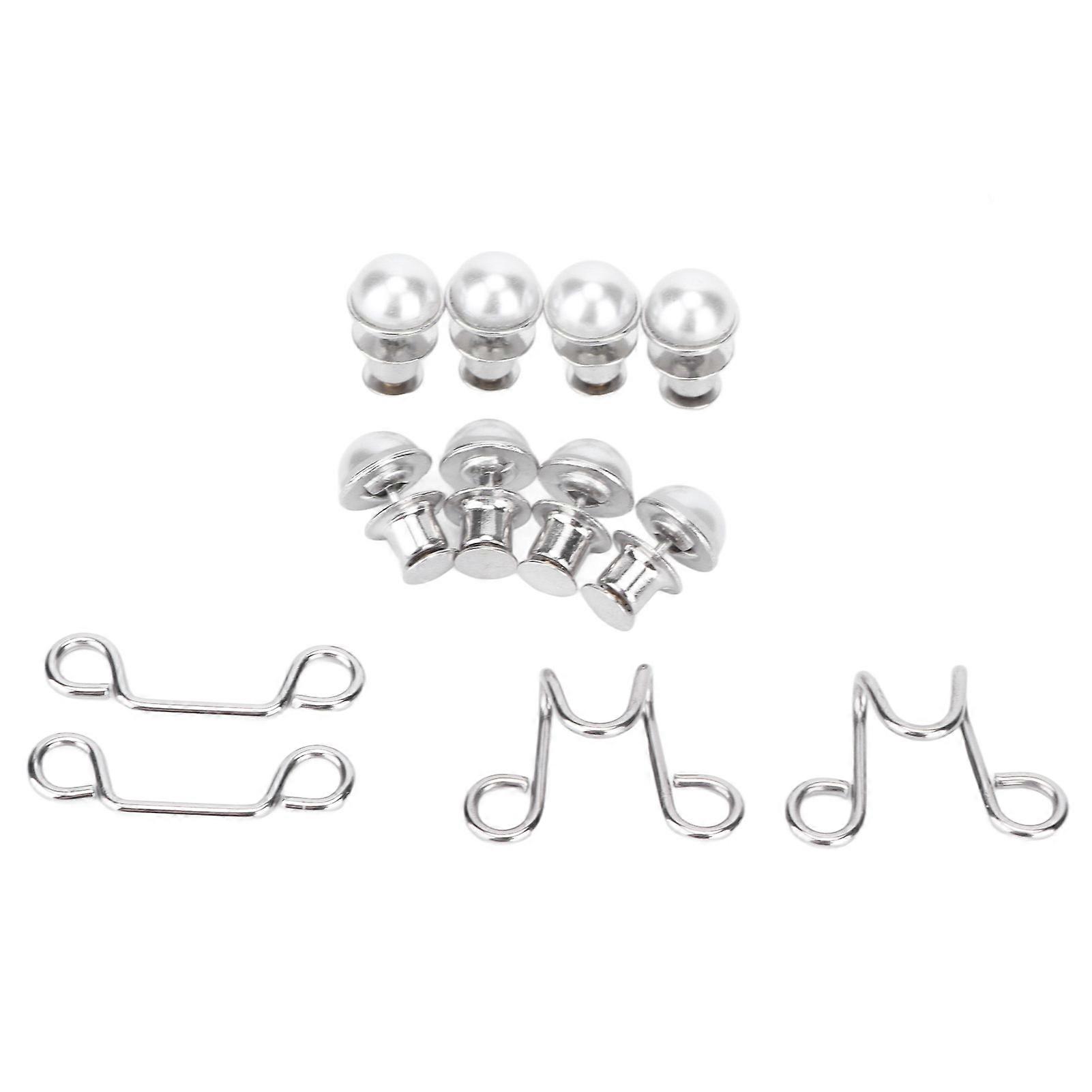 Adjustable Waist Buckle Detachable Adjustable Waist Button Pins Extender Set For Jean Skirts Pants Collars White