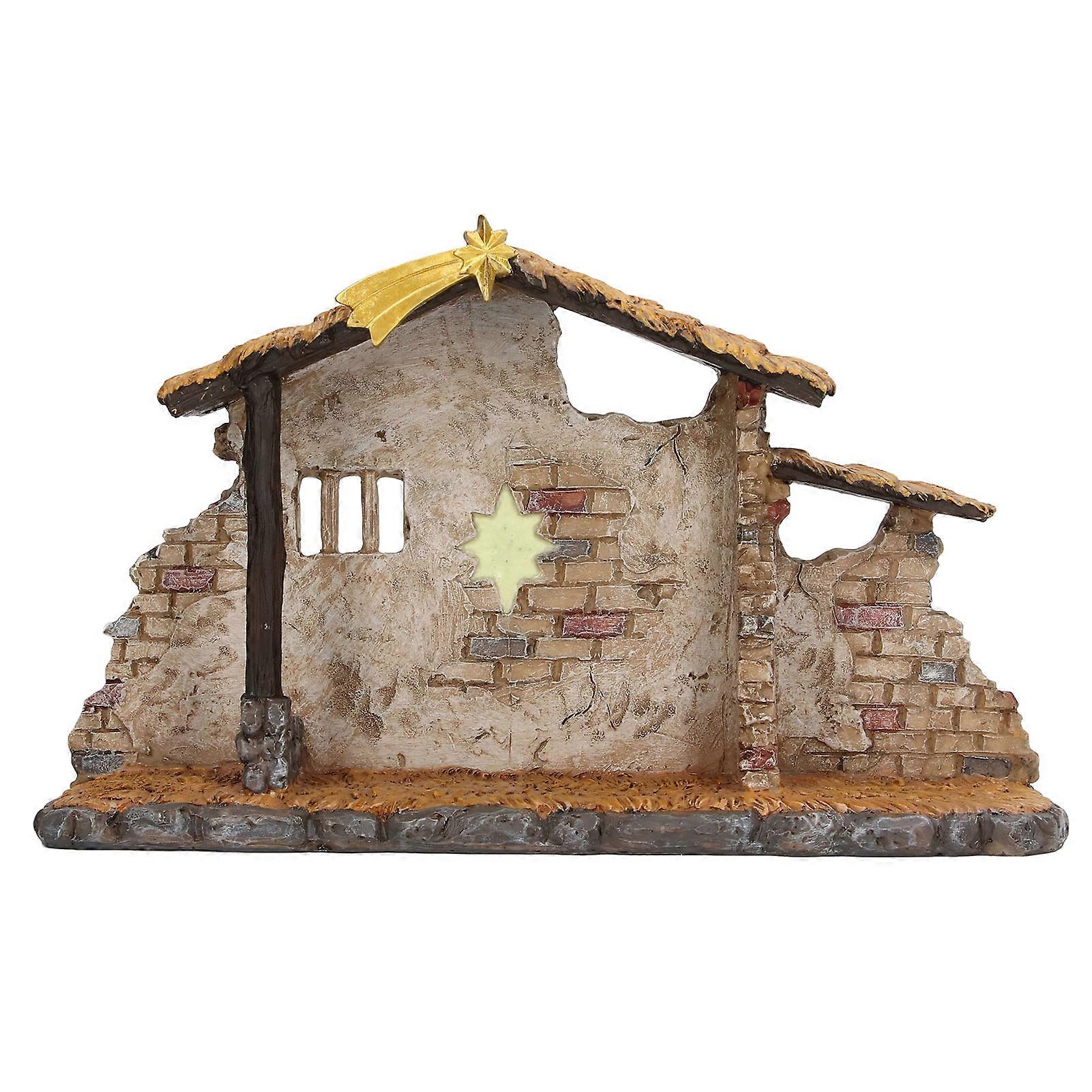 Nativity Scene Fine Vivid Details Christmas Manger Shed Statue for Holiday Desktop Decoration Gifts