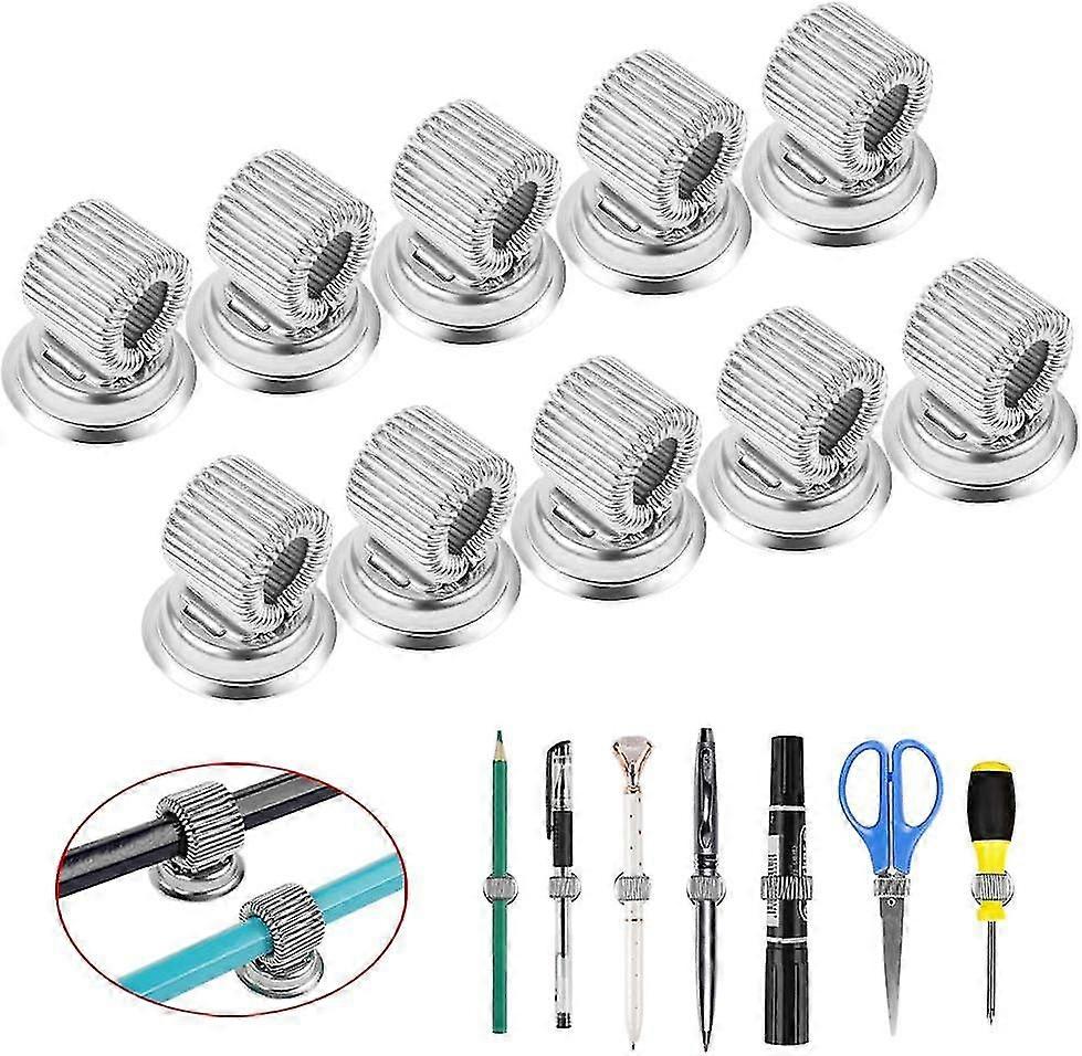-10pcs - Magnetic Pen Holder - Pen Insert - Silver