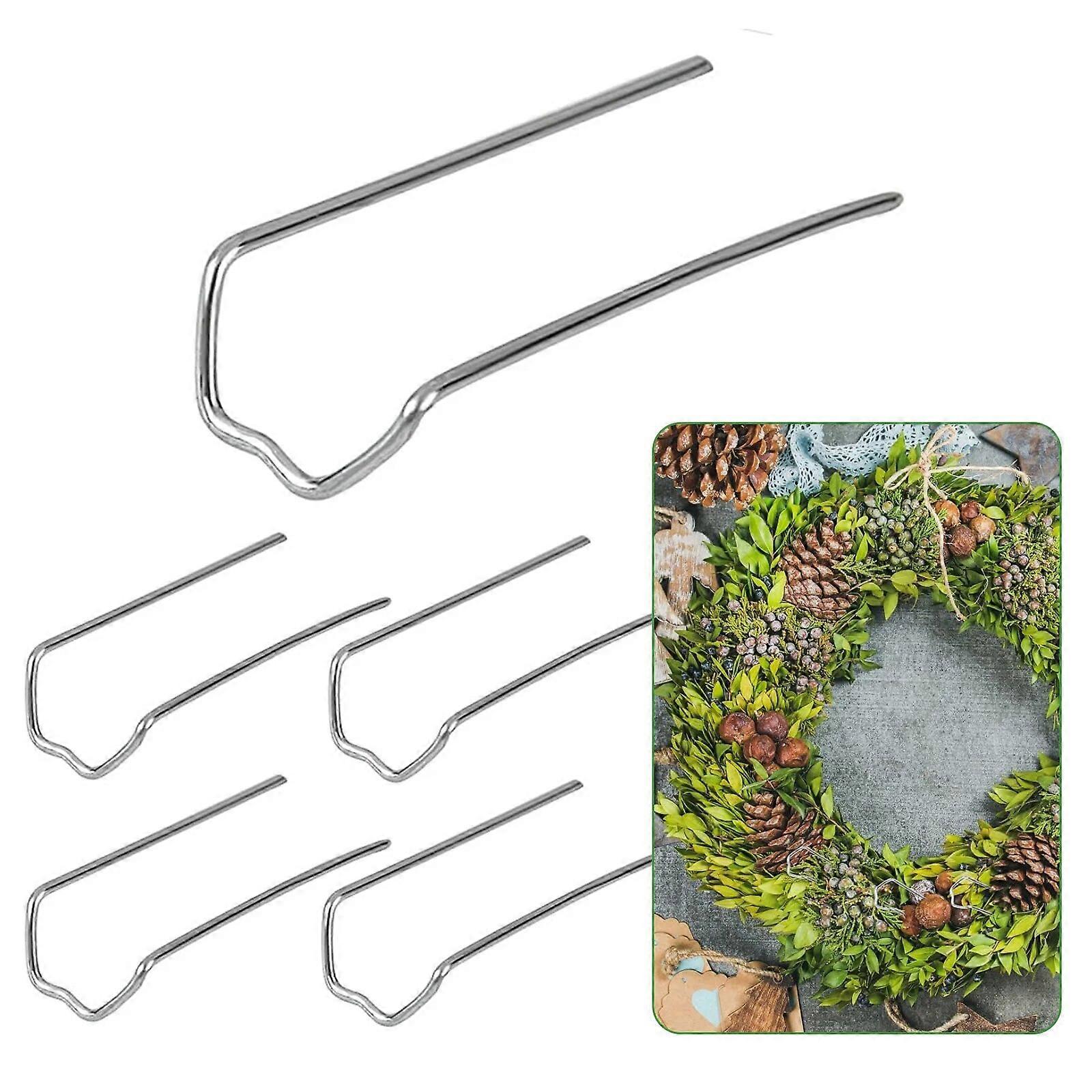 100pcs 17 U-Shape Greening Pins Floral Fern Pins with Storage Box for Styrofoam Straw Wreath Holiday Arrangement Craft Project