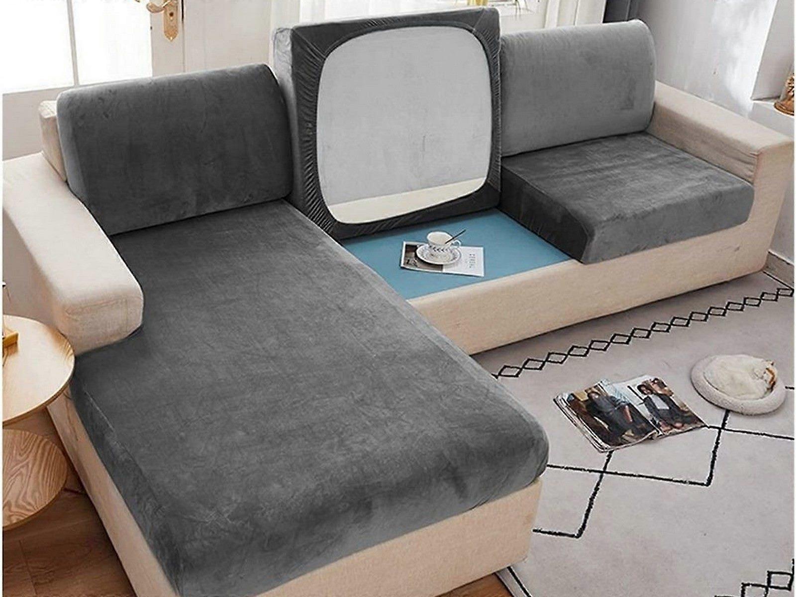 For Single Seater Stretch Sofa Covers Couch Protector Sofa Slipcovers Grey