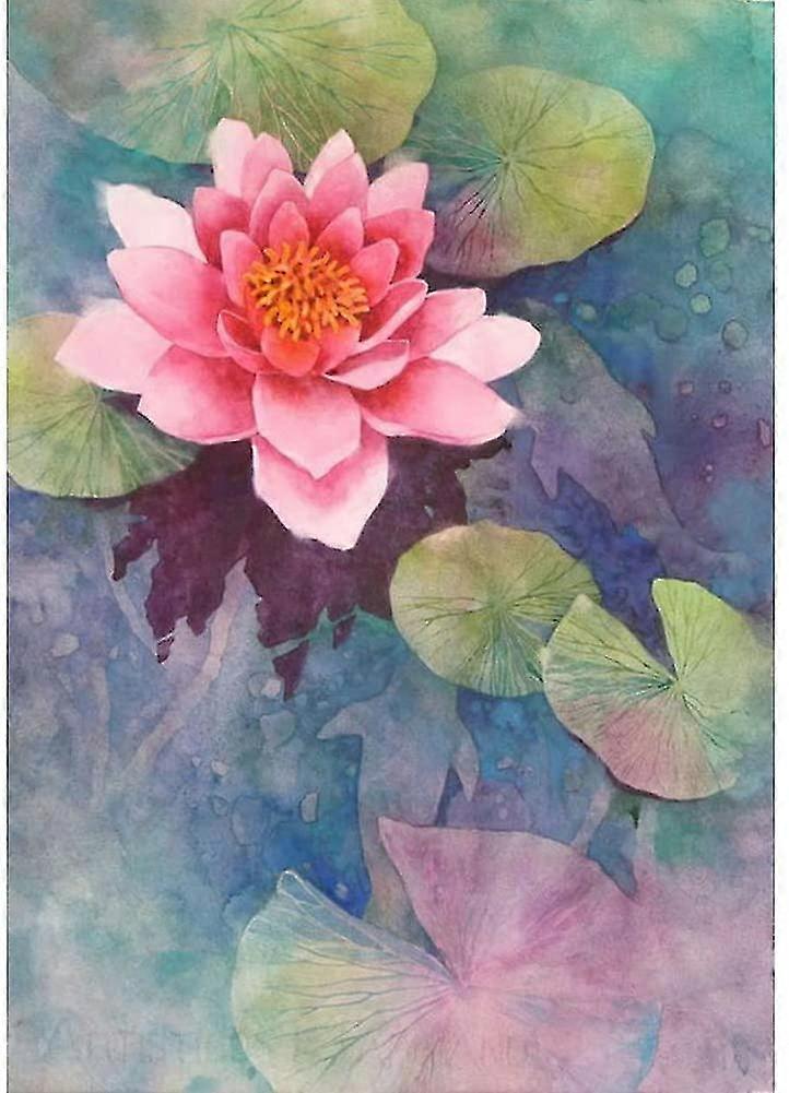 5d Diamond Painting | Diamond Painting Set | Motif Canvas | Round Stones | Includes Accessories | Various Pictures To Choose From (lotus In Full Bloom
