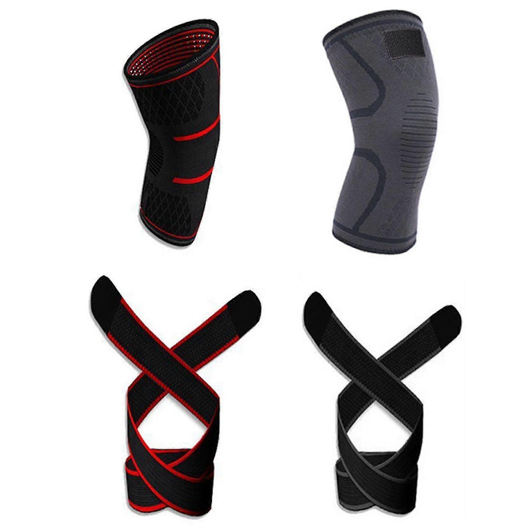 Skdk قابل للتعديل الركبة دعامة 3D تخفيف الألم الركبة منصات الأكمام ، الأحمر L