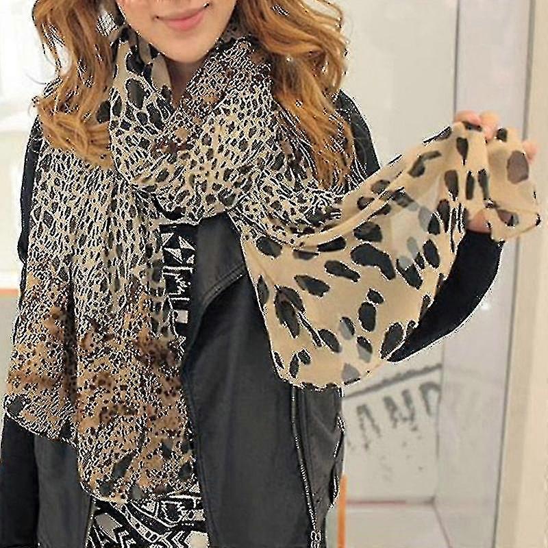 Wabjtam Womens Leopard Print Scarf Shawl Travel Long Soft Sarong Wrap Stole