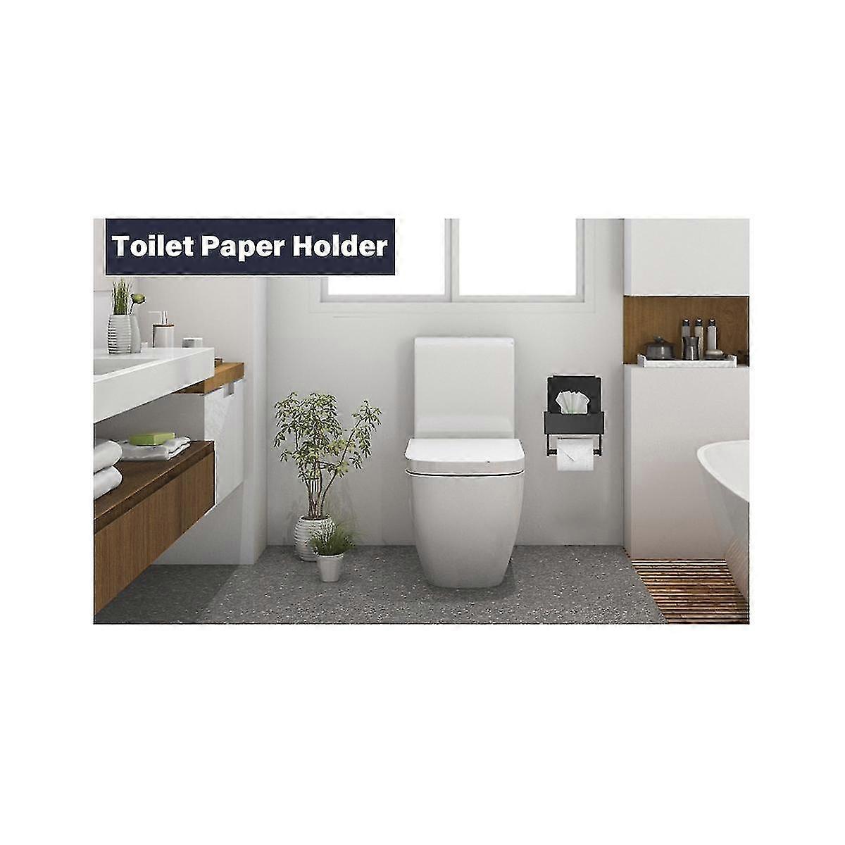 Toilet Paper Holder With Shelf And Storage - Flushable Wipes Dispenser For Bathroom,keep Your Wipes