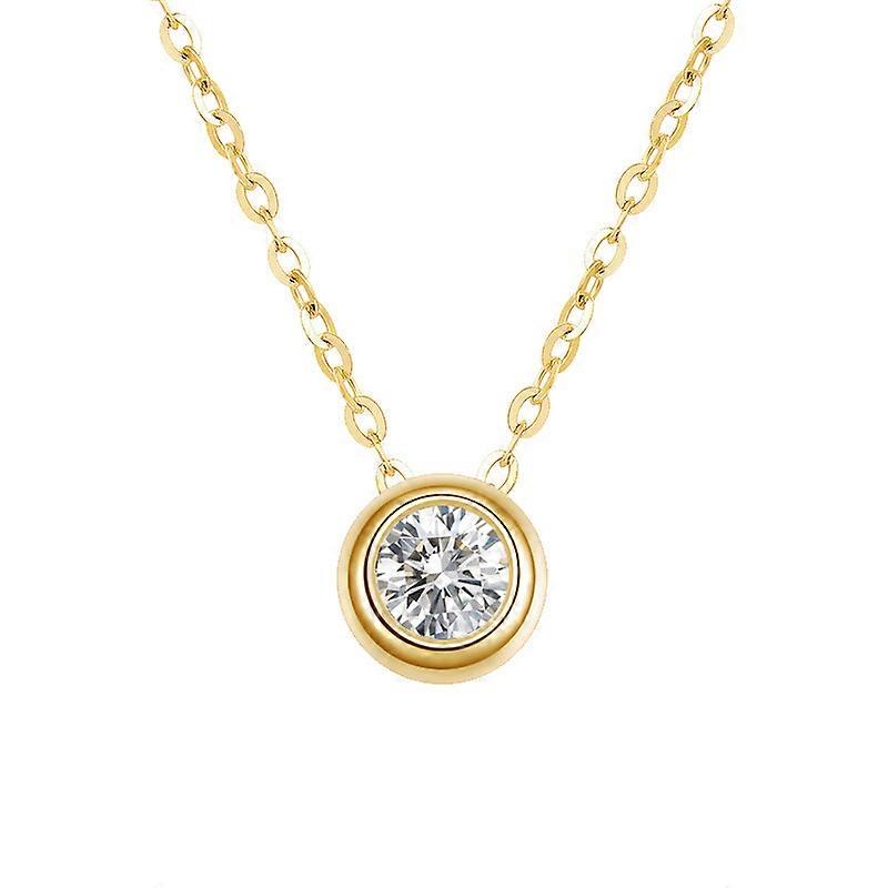 Gold Diamond Slider Charm Necklace