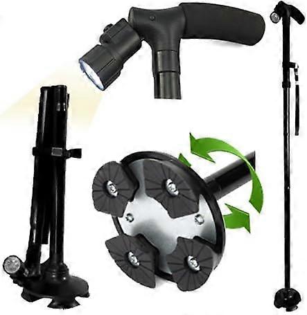 Adjustable Folding Walking Sticks and Canes for Men and Women, LED Lights and Cushioned Handles for Arthritis Seniors and Seniors, Best Mobility Assi