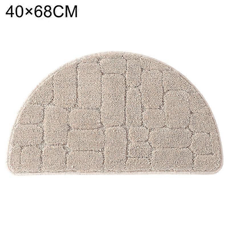 Solid Color Water Absorption Semicircular Bathroom Mat Door Floor Carpet Cushion