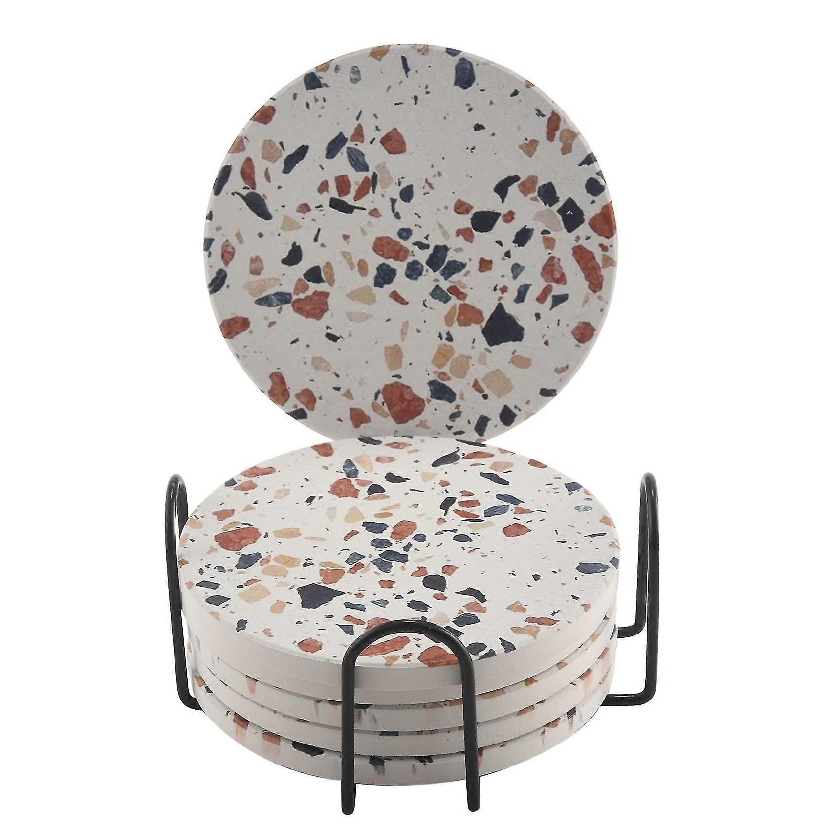 Coasters For Drinks,absorbent -style Ceramic Coasters With Cork Base , Housewarming Gift And Kitche