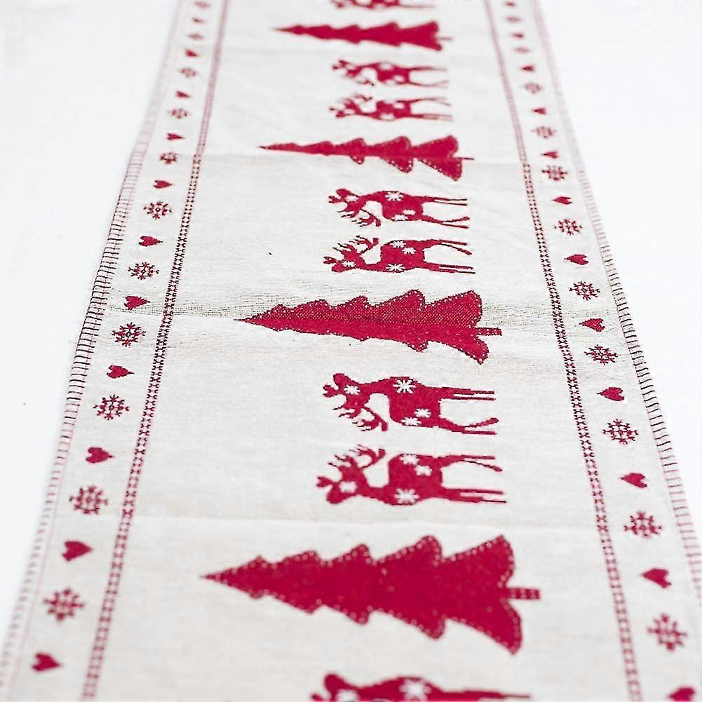 Pano de mesa de linho do corredor de mesa com tassels para a festa de jantar de Natal