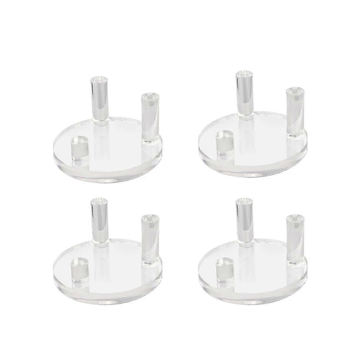 4 Packs 1.9inch Rock Display Stand, Three- Acrylic Display Stands For Rocks, Minerals Slab, Crystal