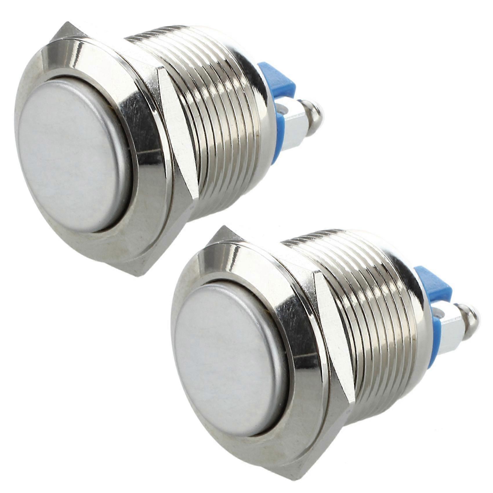 2x Momentary Electric Pushbutton Switch 19mm For Car