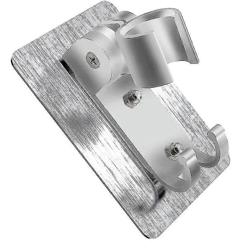Adjustable Shower Head Wall Mount Holder Bracket With 2 Hanging Hooks, Aluminum Gift