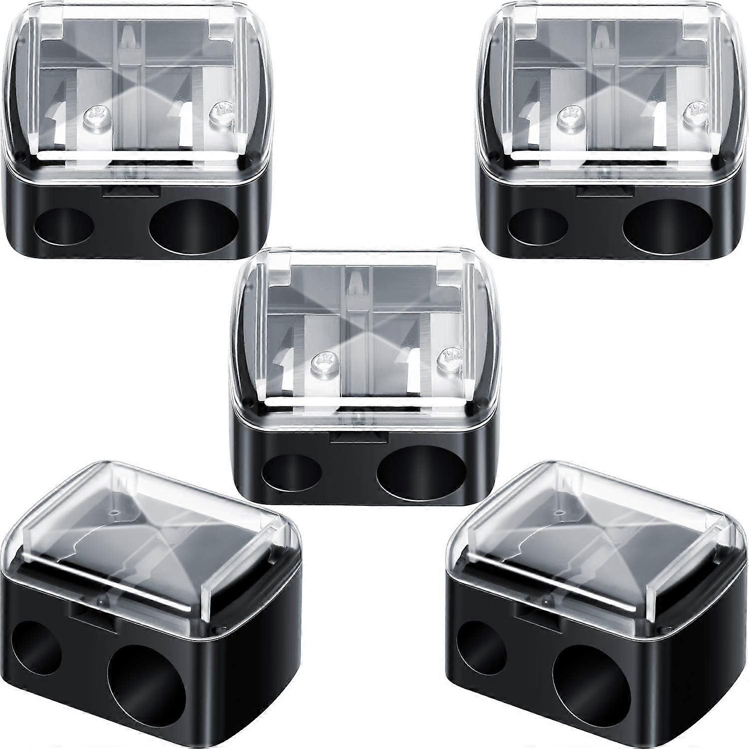 MUJIXI Cosmetic Pencil Sharpener Double Hole Pencil Sharpener Eye Makeup Pencil Sharpener (5 Packs)
