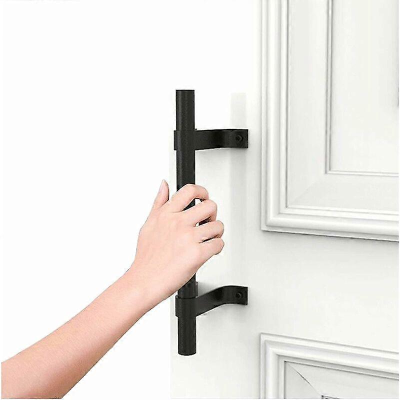 Barn Sliding Door Handle Set Antique Cast Heavy Solid Iron Door Handle(BLACK)