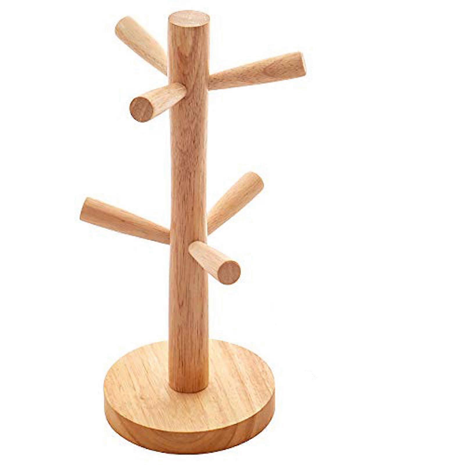Wooden Mug Tree Cup Holder Storage Storage Rack Kitchen Supplies Hook