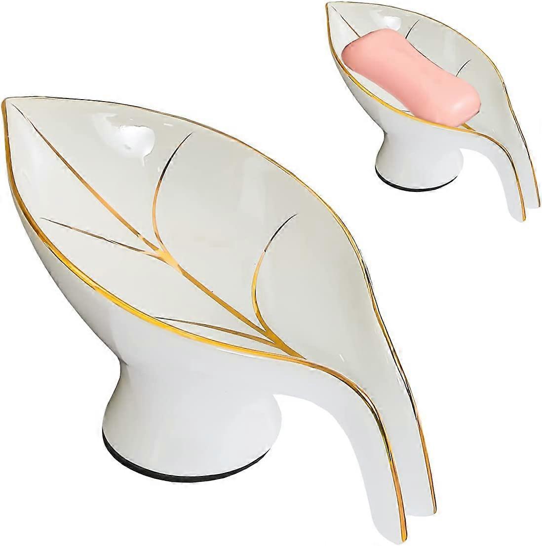 Automatic Drain Waterfall Soap Dish,White