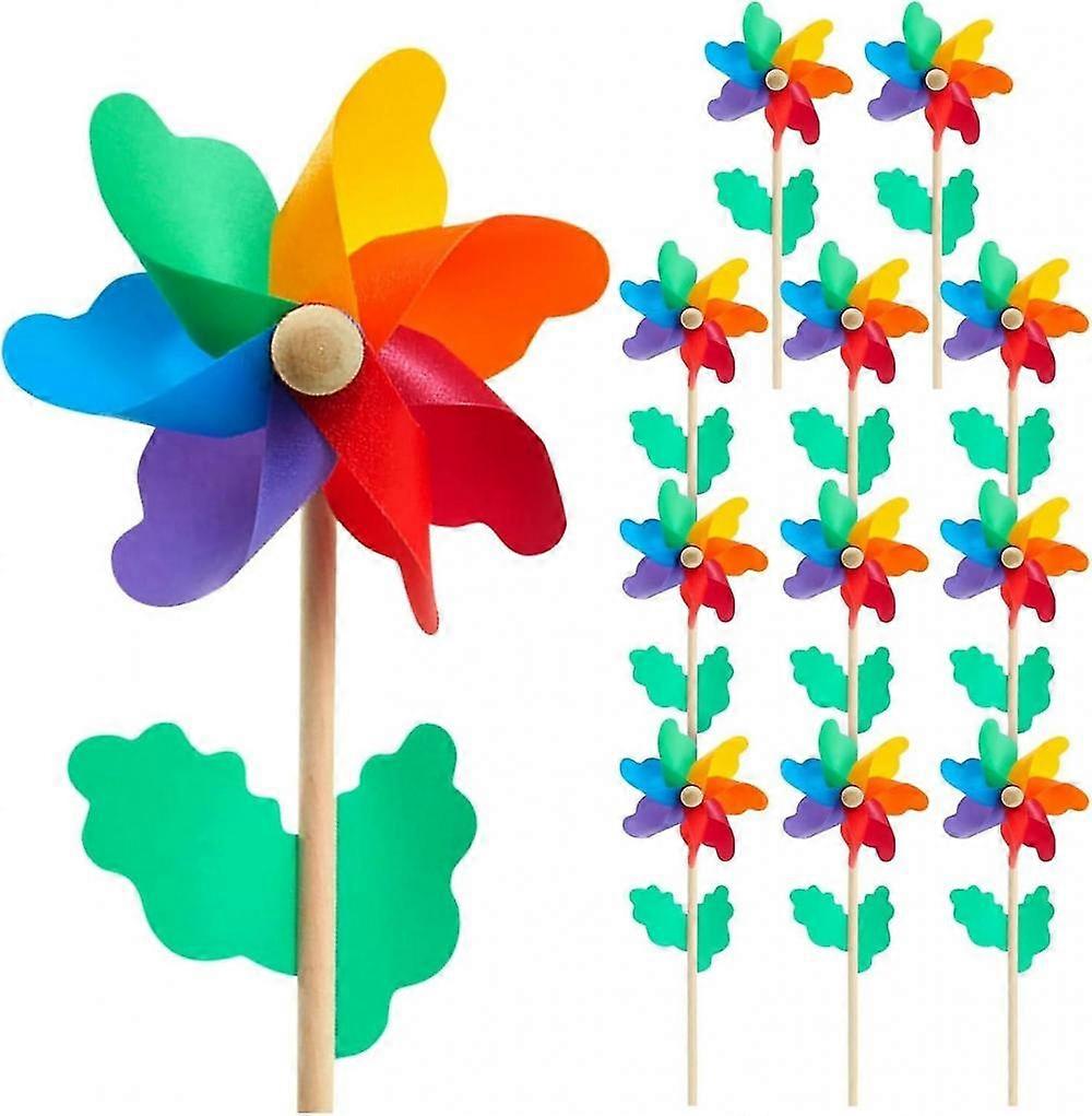 12-pack Of Multicoloured Wind Spinners For Garden