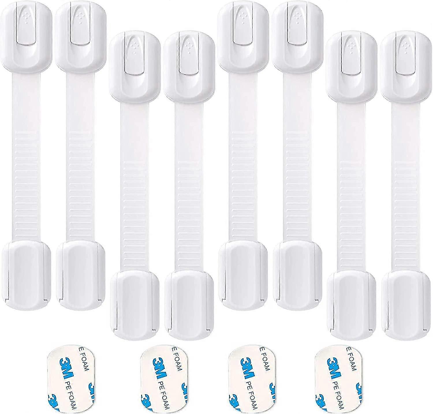 Lifenc Adjustable Child Safety Locks, 8 Pack Baby Proof Your Cabinets With No Trapped Fingers, Easy Install, No Tools Needed