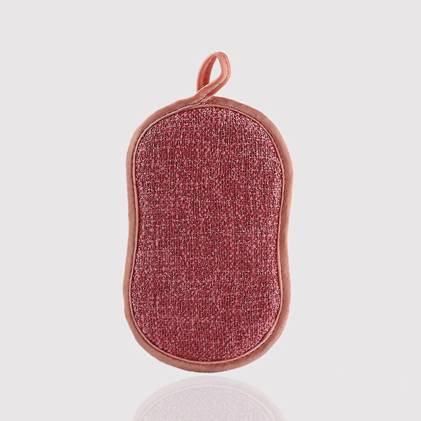 6pcs Dishware Sponge, Reusable Washable Sponges Microfiber Sponge Scratching Sponge Double Sided Magic Sponge(red)