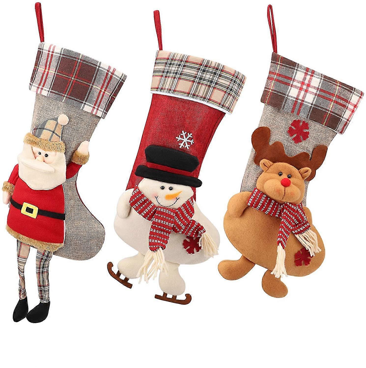 Christmas Stocking 3 Set 48cm  hy