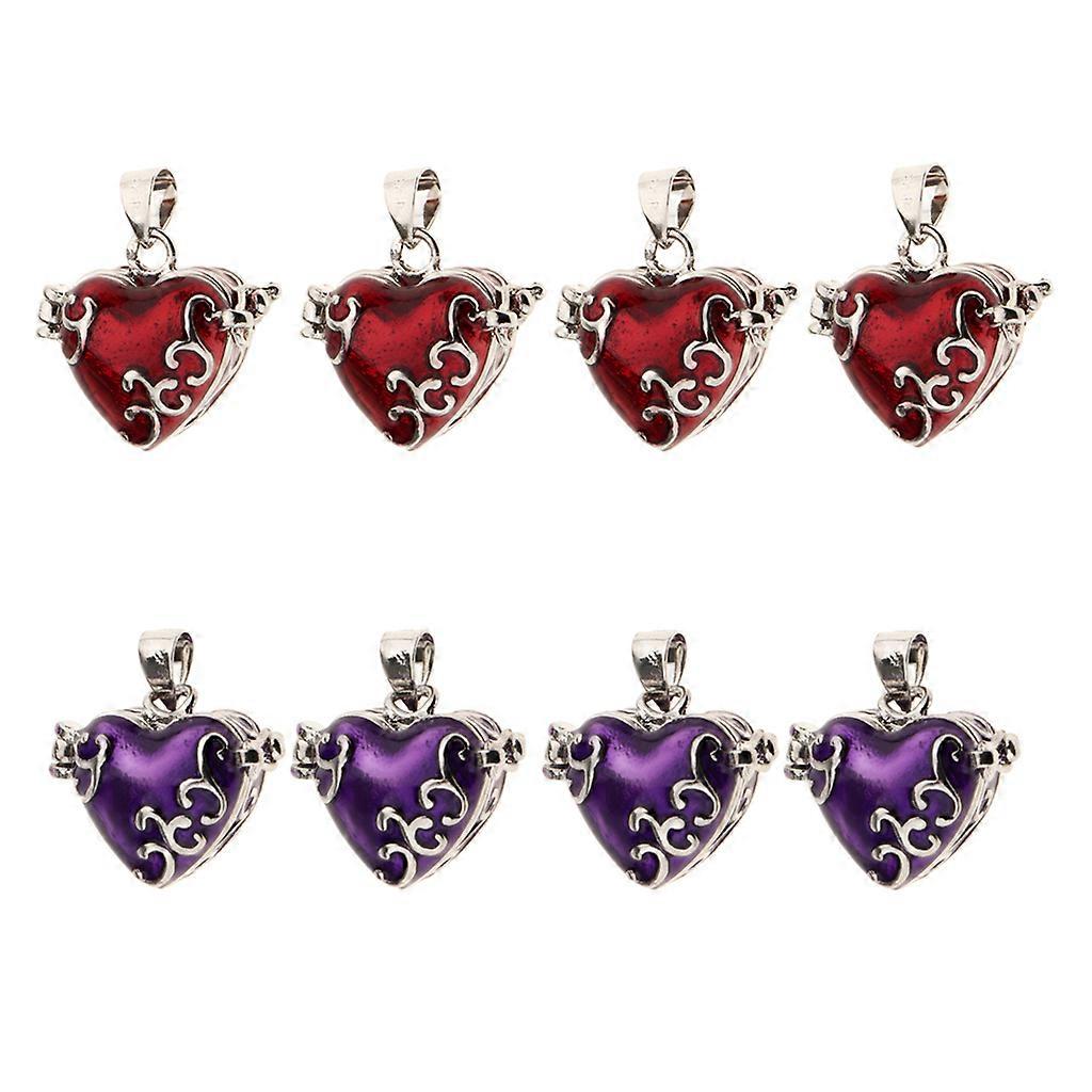 8 Pieces Love Heart Enamel Openable Locket Cremation Keepsake Urn Pendant