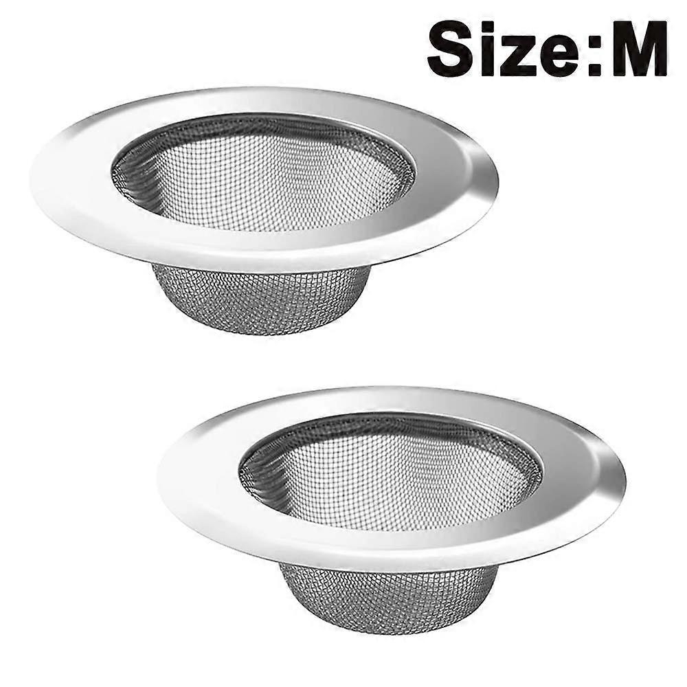 Stainless Steel Sink Strainer (2 Pack) - Anti-Clogging Mesh Drain Filters