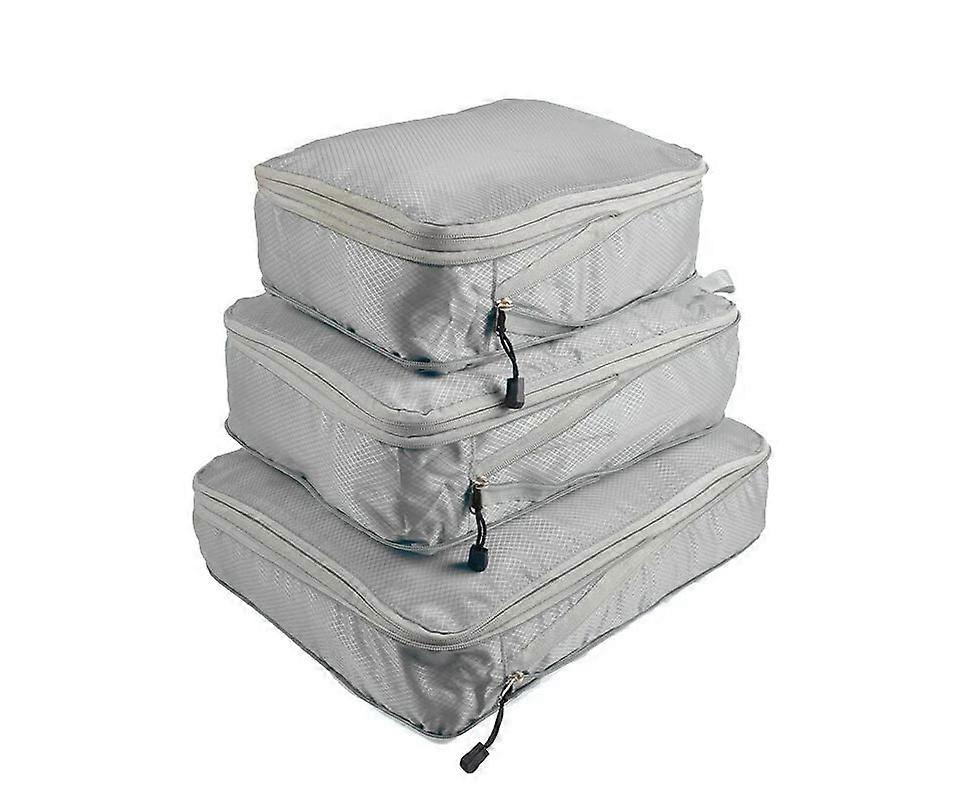 3 set Compression Packing Cubes Travel Expandable Packing Organizers,Grey  PK