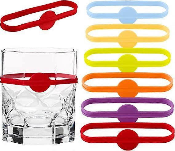 24 Pieces Drink Markers, Glass Cup Wine Glass Bottle Strip Tag Marker, Silicone Drink Markers Wine Glass Charms Markers Tags for Cups Dentification, C