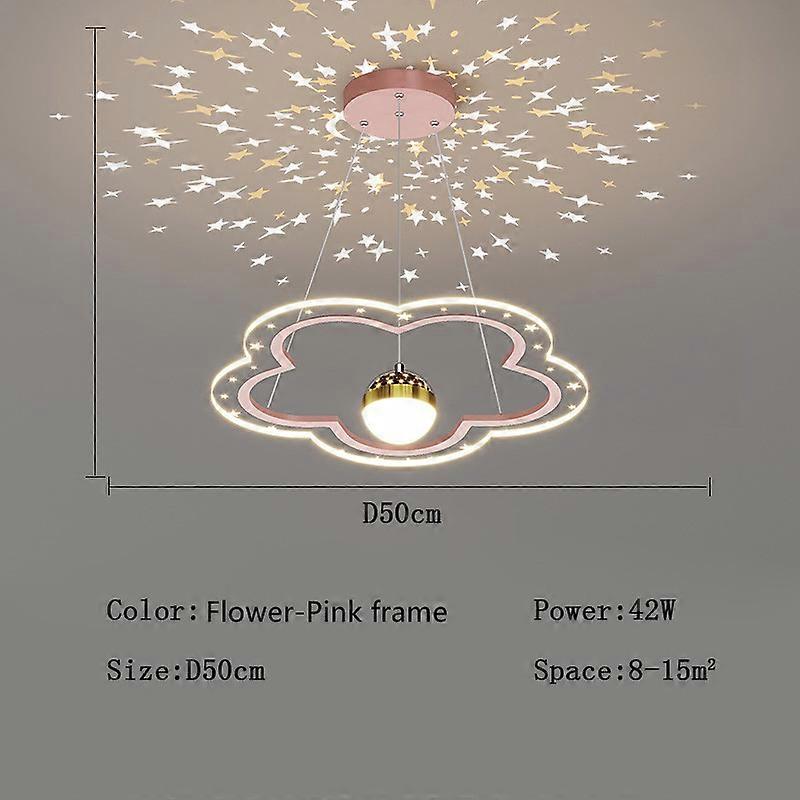 נברשת LED מודרנית לחדר השינה של הילדים חדר עבודה צורת פרח ענן תאורה מקורה גופי תאורה ברק זרועות כוכבים שמיים תפאורה טיפה