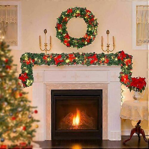 GarveeHome Ghirlanda Natalizia Pre-illuminata 1,8m Con 20 Luci LED Timer E Batteria - Rossa