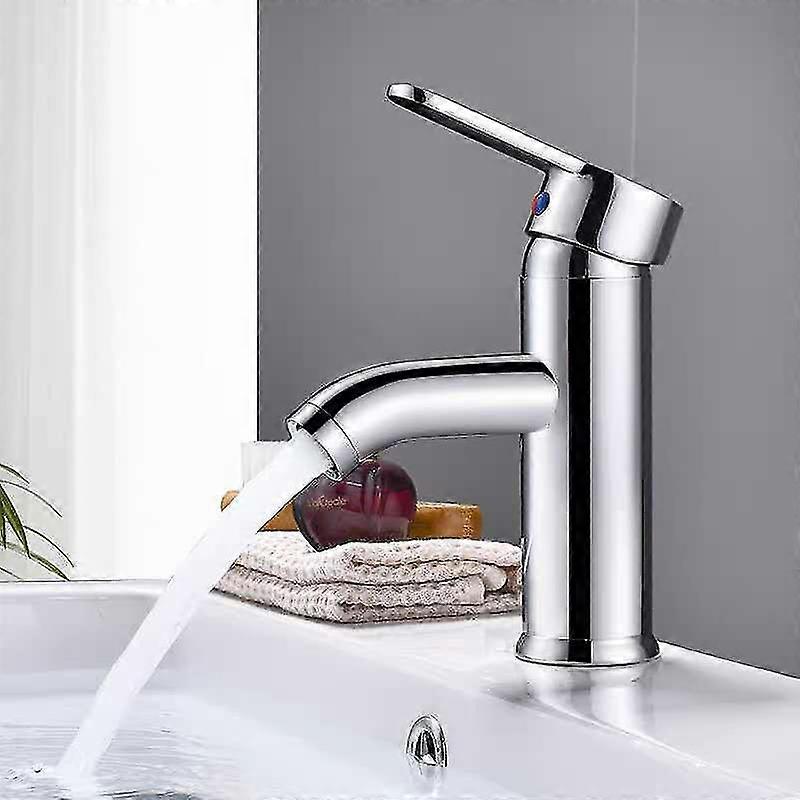 Electroplated Short Model-lavatory Faucetbathroom With High Basin Mixer Tap For Bathroom Sink Or Sink, Hot And Cold Adjustable Basin Mixer Tap