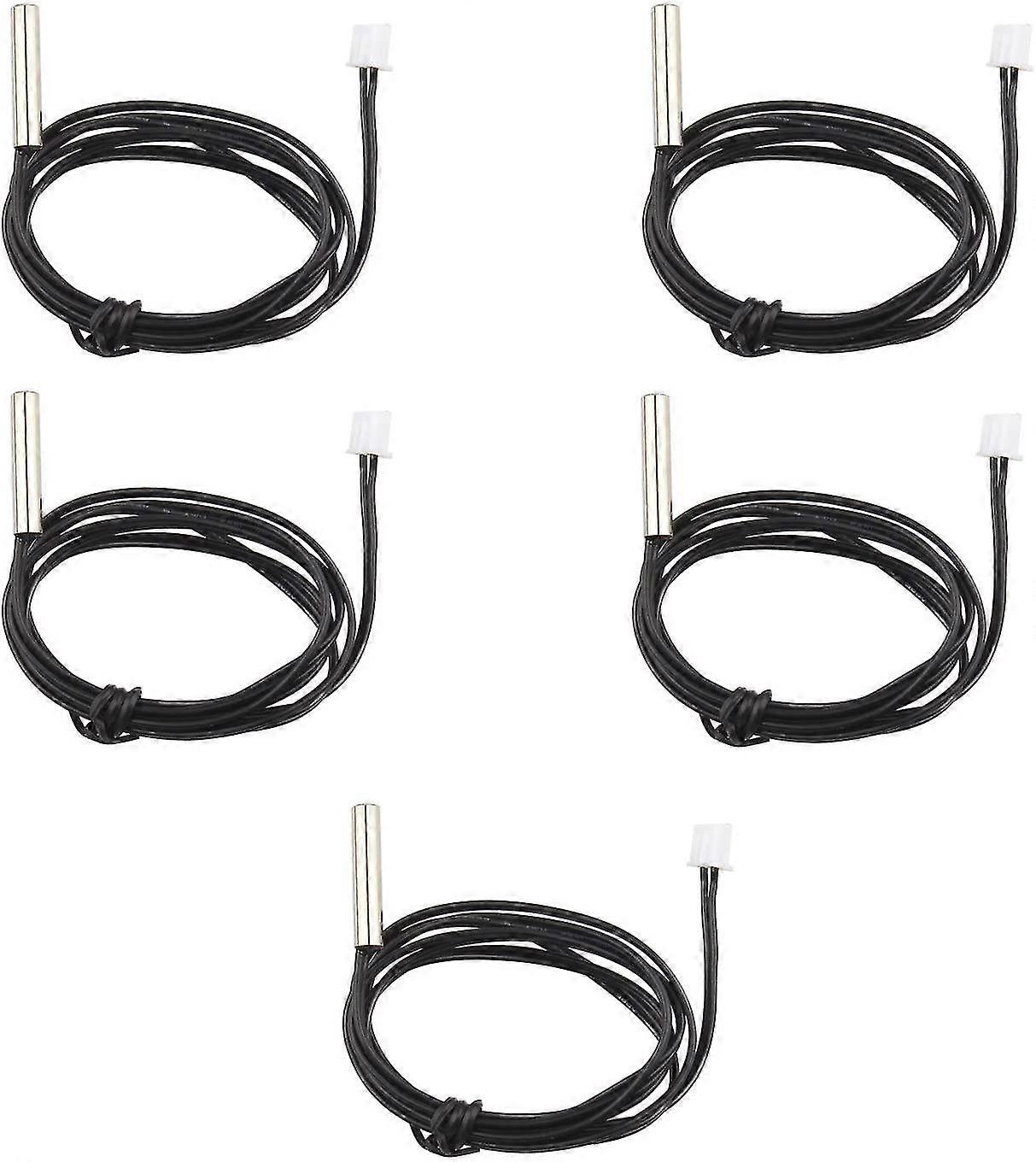 5 Pack Waterproof Ntc 10k 1% 3950 Thermistor Temperature Sensor Probe,1m Extension Cable,gauge