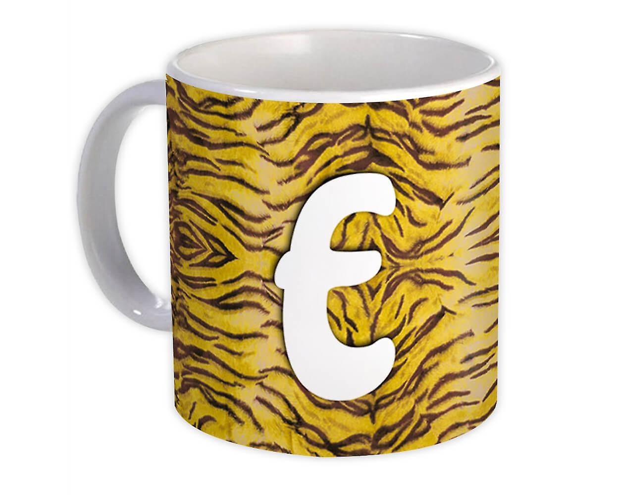 Gift Mug: Monogram Letter E Tiger