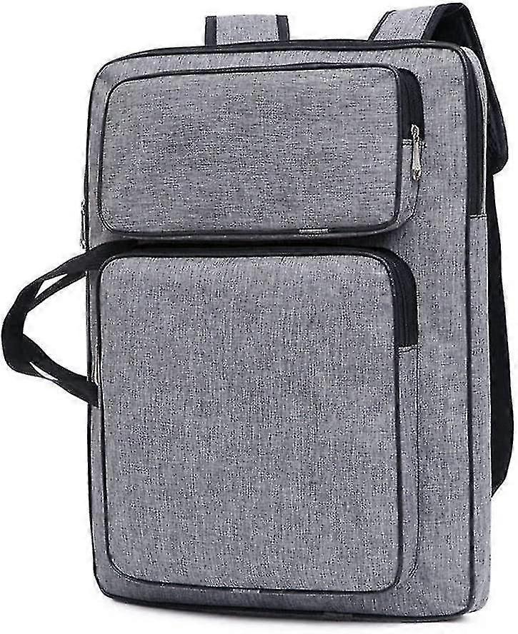 A3アートポートフォリオケースアーティストキャリーバッグハンドル付きアート収納バッグトートバッグアートワークSktchbookバックパックドローイングボードオーガナイザー(1個)(グレー)