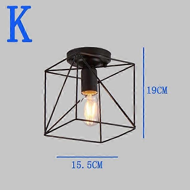 خمر ضوء السقف الحديثة الشمال الرجعية الحديد مصباح ديكور لغرفة المعيشة بار أبيض وأسود دور علوي E27 أضواء المنزل قفص لاعبا اساسيا