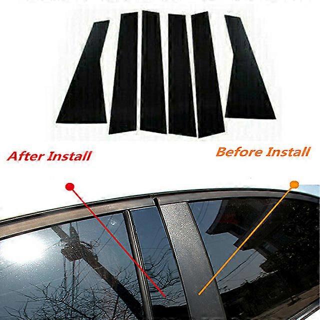 6Pcs Car Door Window Pillar Posts Trim Cover Sticker Glossy Black Exterior Parts for Nissan X-trail/Rogue T33 2022 2023