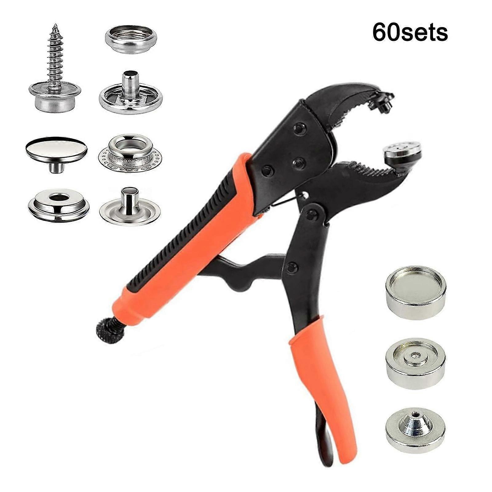 60 sets Heavy Duty Snap Fastener Tool Set, Snap Setter Tool Kit met verstelbare Setter Snap Installatie