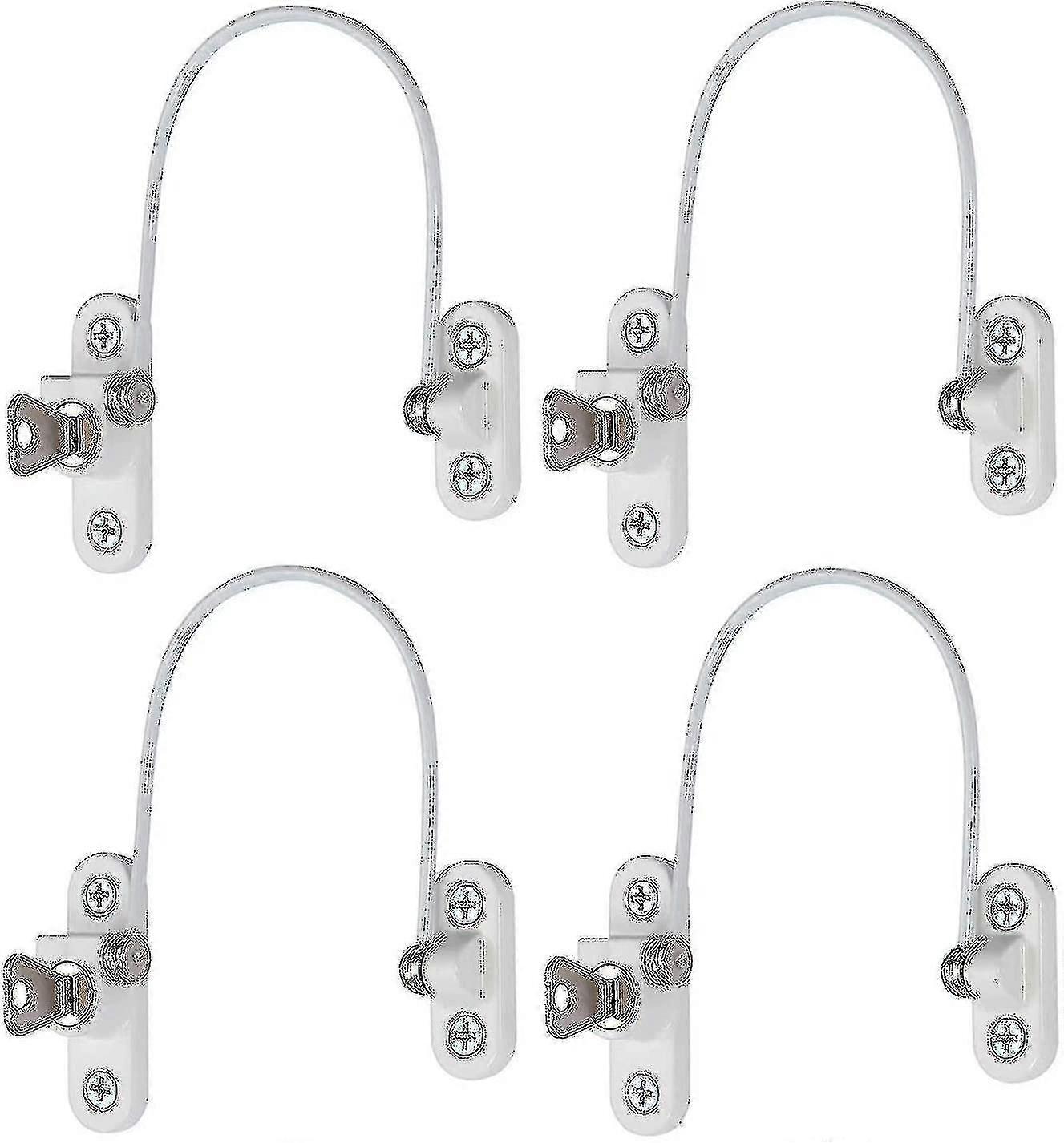 Window Restrictor Locks (4-Pack) - Baby Security Window Locks, White