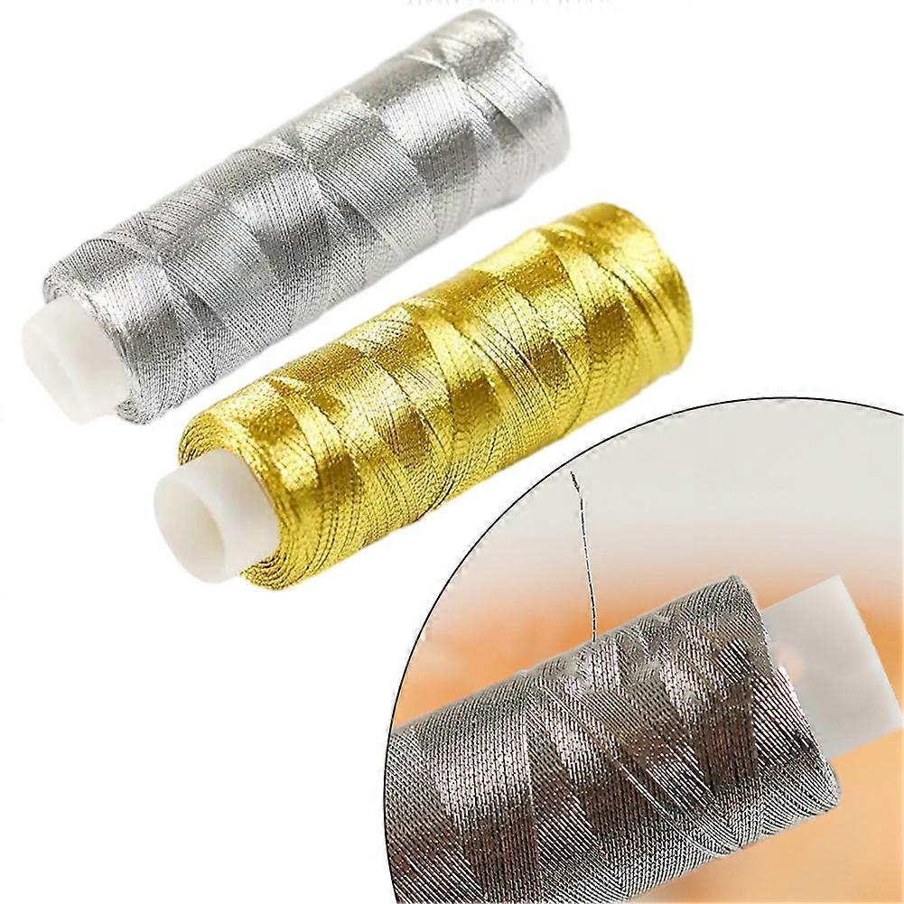 200 Yarns Gold Silver Thread Bright Light Handmade DIY Patchwork Household Sewing Machine Sewing Thread