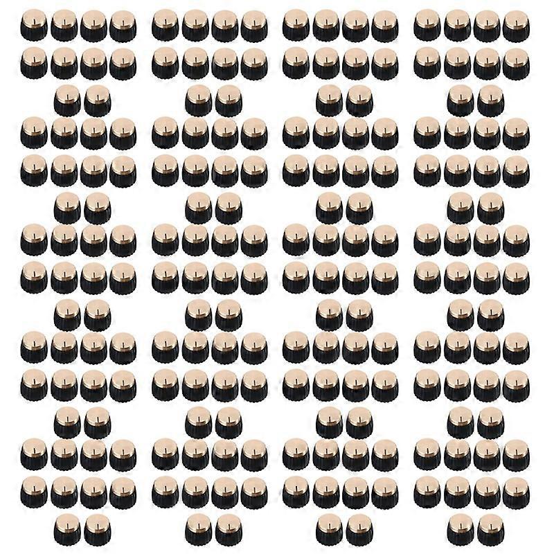 200X Guitar AMP Amplifier Knobs Push-On Black+Gold Cap For Marshall Amplifier